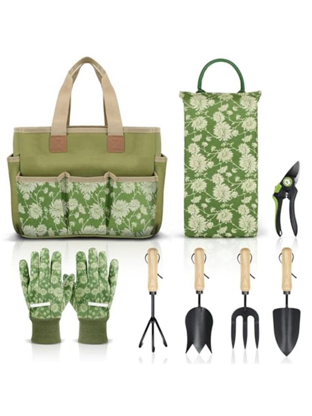 Garden Tool Set Gardening Kit Tote Bag Gloves Kneeling Pad Hand Tools